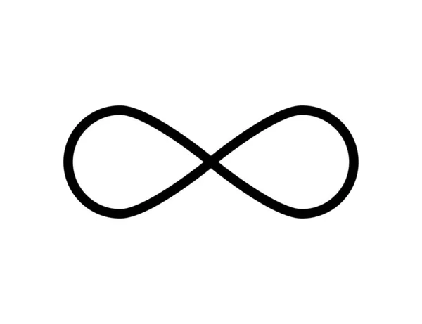 Σύμβολο του απείρου. Μεμονωμένη γραμμή γεωμετρικό στοιχείο σε λευκό φόντο. — Διανυσματικό Αρχείο