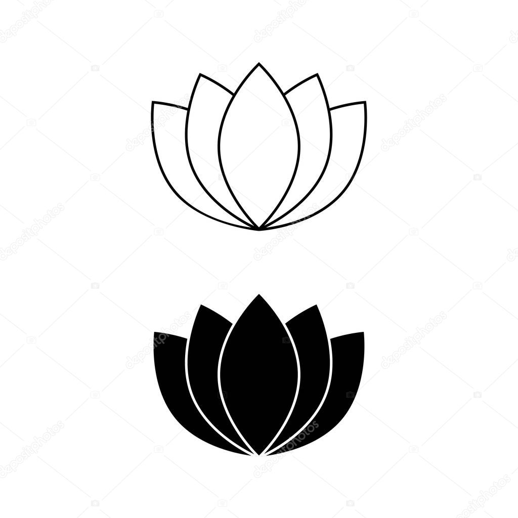 Lotus icon nature flower. Logotype plant isolated on white background.