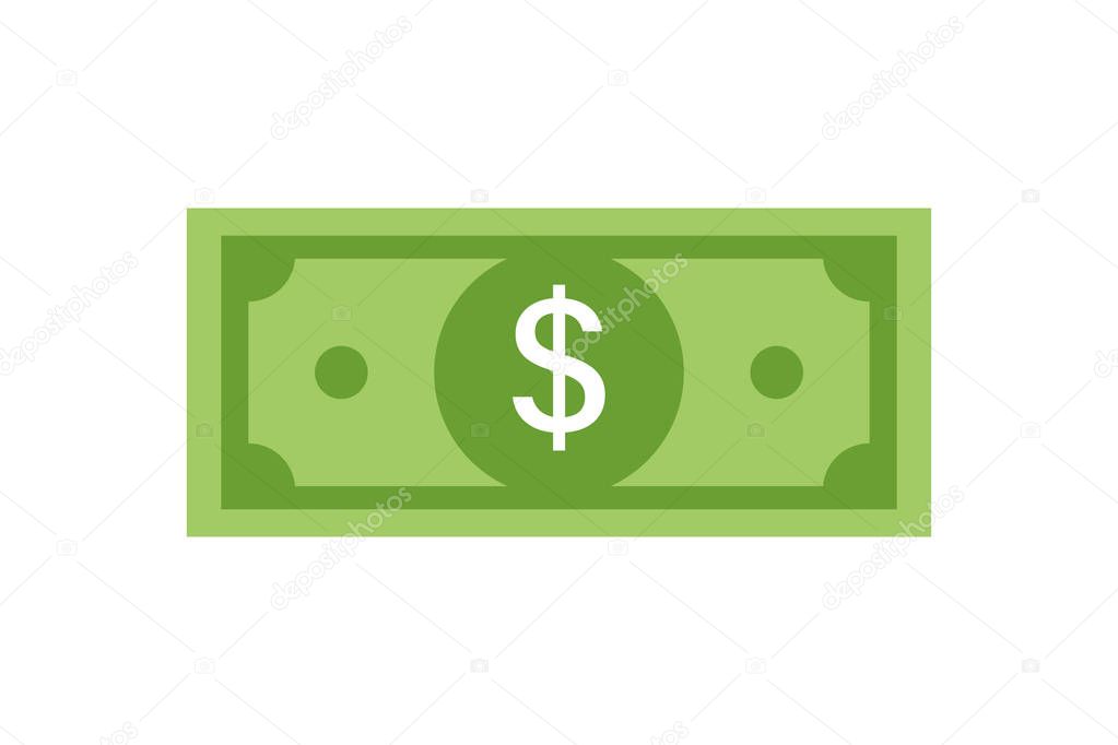 Vector dollar money illustration or finence success deal business solution. Green money.