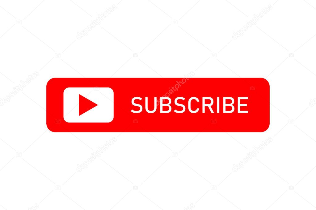 Red button of subscribe social media sign. isolated on white background.