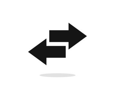 Sol sağ oklar beyaz arka plan üzerinde izole. Uygulama veya düğme için basit tasarım öğesi.