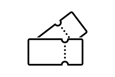 Simge kupon veya bilet izole. Retro sinema ya da tiyatro bileti. Kağıt kuponlar.