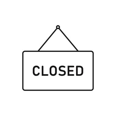 Kapalı açık tabelalar izole. Retro dekorasyon pazar unsuru. Mağaza afişi.