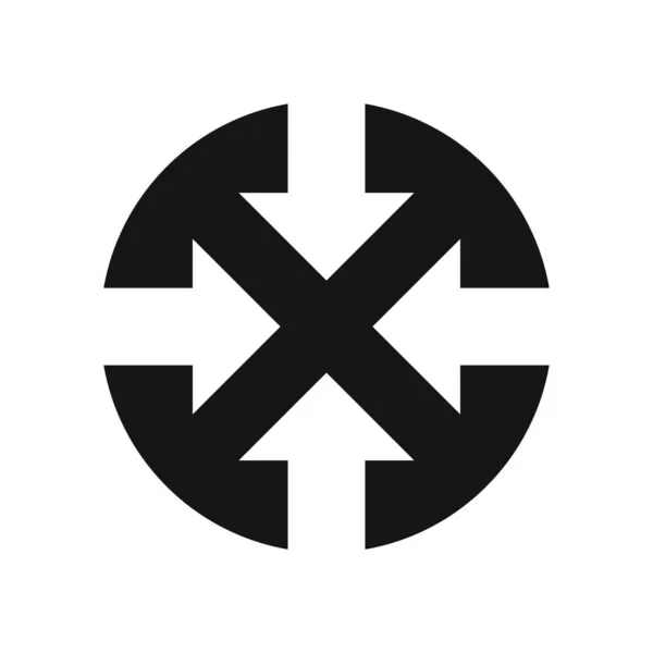 Setas horisontal dentro do ícone círculo para aplicação ou botão isolado no fundo branco . —  Vetores de Stock
