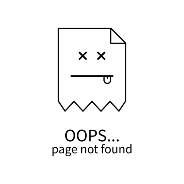 Hibasablon ikonja. Halott oldalon. Az oldal nem található 404. Gondok a rendszerrel. — Stock Vector