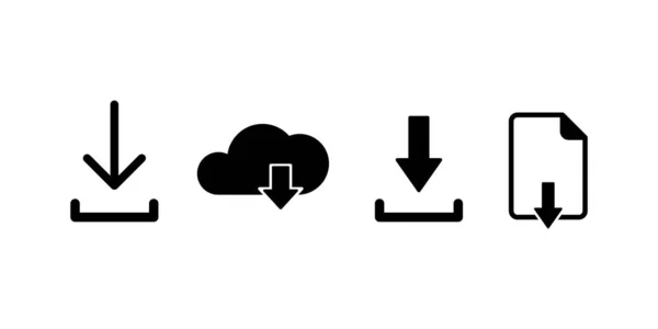 İndirme simgeleri ok dosyası ve bulut işaretleri veya uygulama veya web siteleri yalıtılmış semboller için düğme kümesi. — Stok Vektör