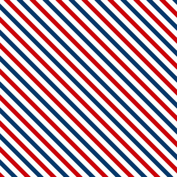 Red and blue diagonal lines seamless pattern abstract. Barbershop vintage texture. — Stock Vector