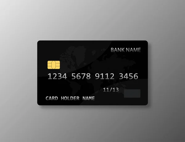 Plantilla realista de tarjeta bancaria aislada. Tarjeta de plástico objeto Finace . — Vector de stock