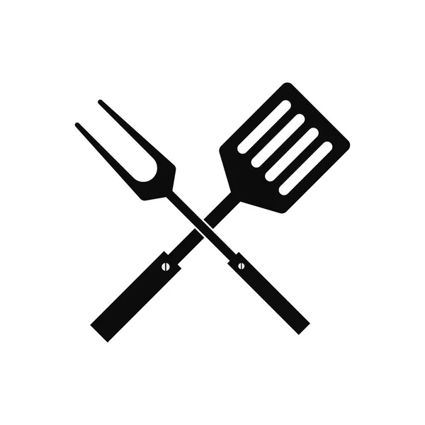 BBQ icon grill and cooking summer rest weekend element of lunch. — Stock Vector