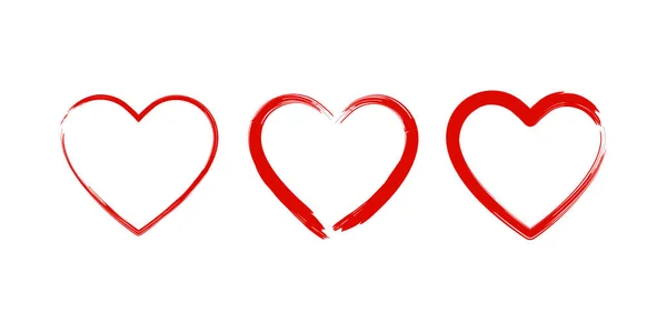 Srdce vyrobené symboly lásky k štětce. Kreslení romantických elementů izolovaných na bílém pozadí. — Stockový vektor