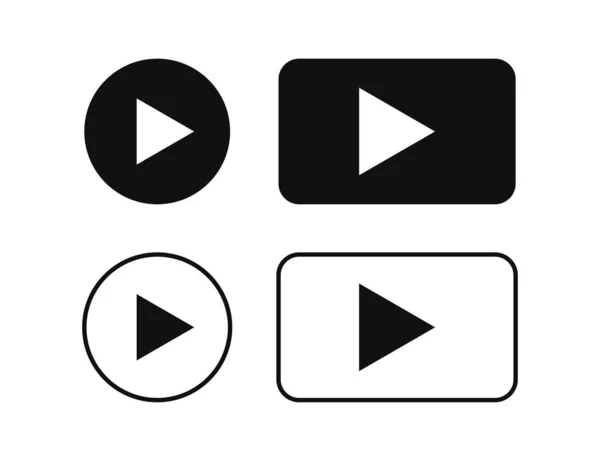 Αναπαραγωγή εικονιδίων μεμονωμένα κουμπιά ή πινακίδα αναπαραγωγής βίντεο. Το διαδίκτυο. Διασύνδεση πολυμέσων. — Διανυσματικό Αρχείο