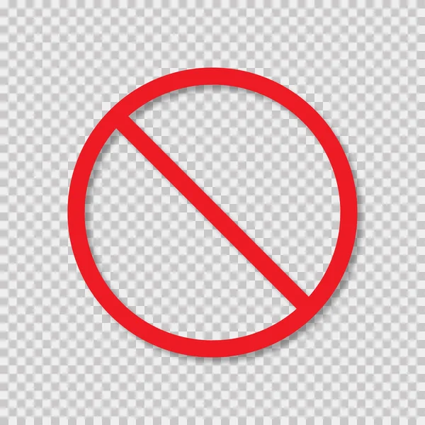 Ingen skylt eller stopp röd markering isolerad. Varningssymbol. Signal för uppmärksamhet. — Stock vektor
