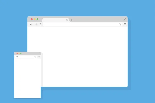 Szablon płaskiej strony okna przeglądarki. Makiety interfejsu witryny sieci Web. Globalna sieć. — Wektor stockowy