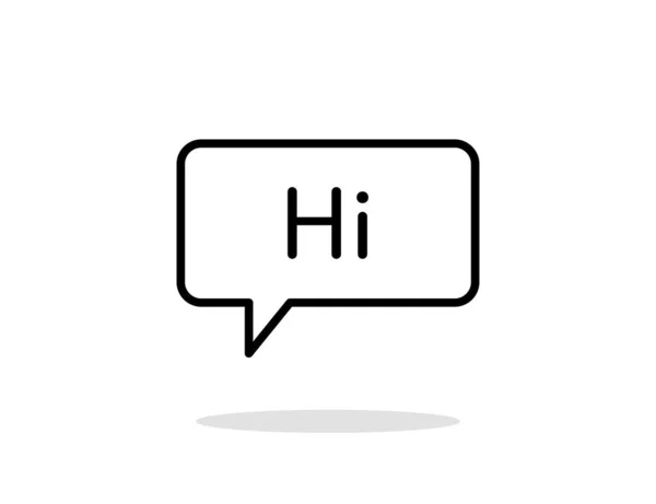 Talk Hi-tekst of chat-element. Retro communicatiesymbool. Sociaal bericht. — Stockvector