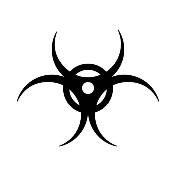 Symbol för biologisk fara. Biologiskt vapen, fara eller skydd. Isolerat tecken. Epidemi symbol. — Stock vektor