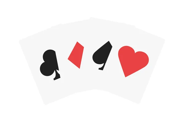 Jugando cartas. Signo de juego de poker. Símbolo de casino o club de poker . — Vector de stock