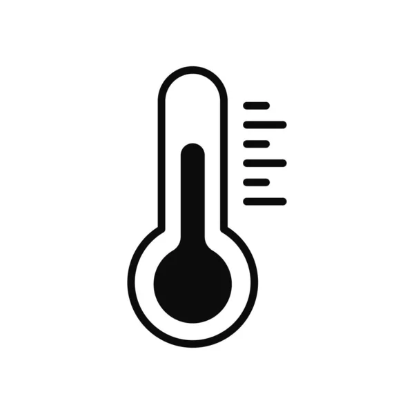 Thermometr icoon geïsoleerd. Weer teken. Meteorologie indicator met markeringen. — Stockvector