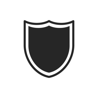 Kalkan vektör simgesi izole. Güvenlik ya da güvenli işaret. İnternet savunma sembolü. Web teknolojisi güvenli simgesi.