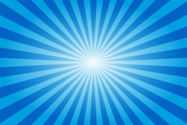 Sunburst retro güneş ışınları mavi arka plan. Soyut yaz güneşli. Vintage radyal doku. Canlı renk.