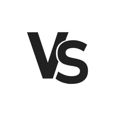 Vs veya karşı simge yalıtılmış. Yüzleşme sembolü. Oyun konsepti. Choise harfi işareti.