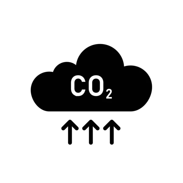 CO2 chmura na białym tle ikona. Wzór chemiczny lub szablon przycisku. Symbol ekologii. — Wektor stockowy