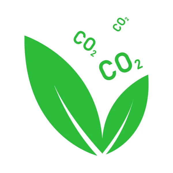 Ikona na białym tle roślin CO2. symbolem ekologii. Liście z gazem. Logotyp lub ilustracja. — Wektor stockowy