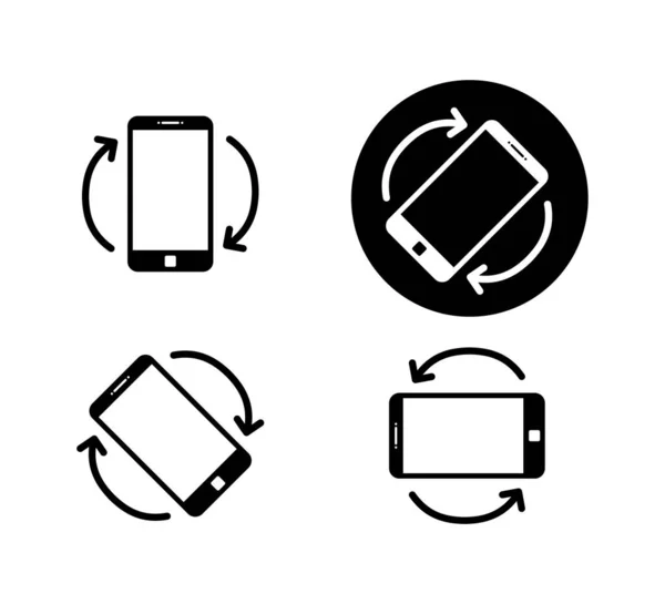 Obróć ikonę smartfona na białym tle. Obrót ekranu mobilnego. Ikony rotacji horisontal lub Vertical. — Wektor stockowy