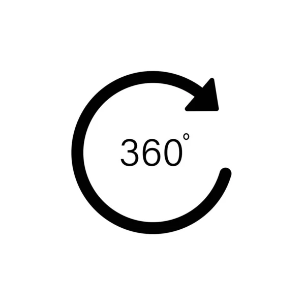 360-Grad-Rotationssymbol. Zeichen der Rotation. Anwendung drehen oder mit Kreispfeil unterschreiben. — Stockvektor