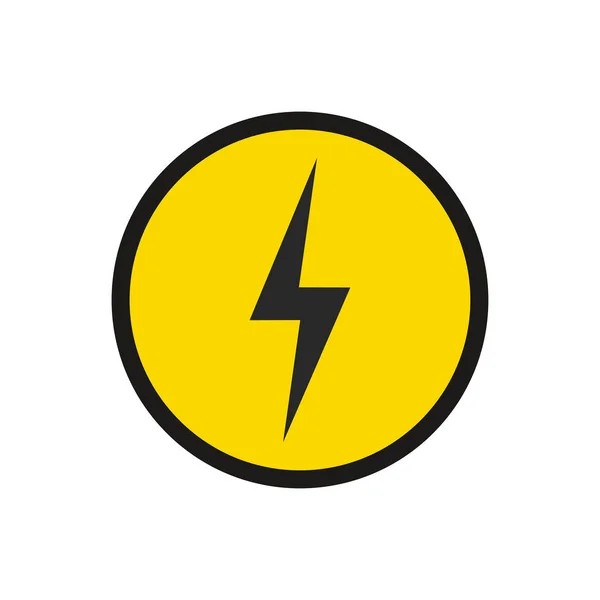 Power-ikonen. Elektrisk skylt med cirkel isolerad. Symbol fo spänning eller laddning. — Stock vektor
