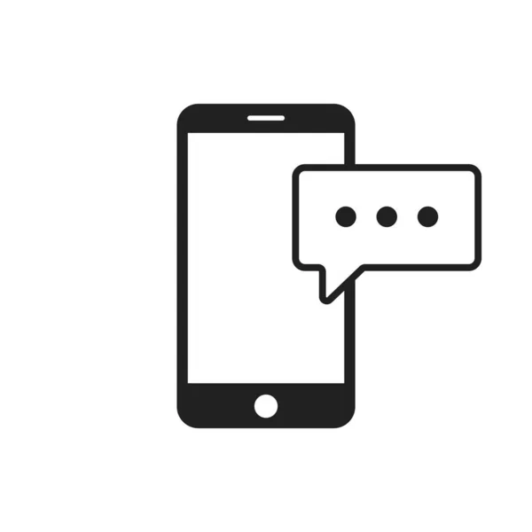 Telefon Smartphone s ikonou zprávy. Symbol zprávy texting. Plochá ikona izolovaného smartphone. — Stockový vektor