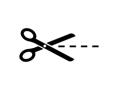 Makas simgesi. Kağıt veya işaret kes. Hattı kes. Kesme aleti.