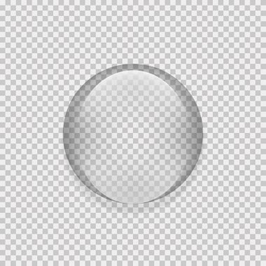 Şeffaf arka planda gölge ile gerçekçi cam spheere. Su kabarcığı veya damla illüstrasyon.