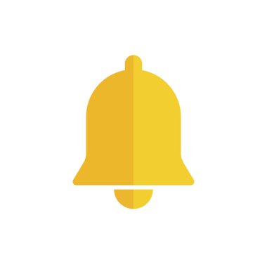Sarı çan simgesi izole. Dekorasyon sembolü. Noel işareti veya uyarı tasarımı. Bildirim simgesi.