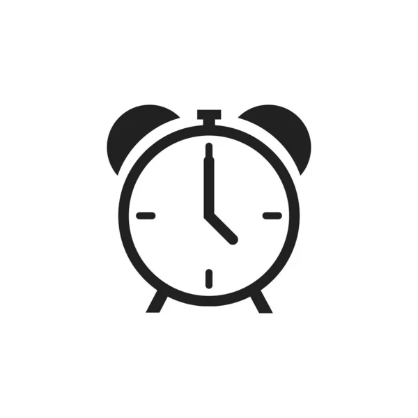 Alarm clock icon isolated on white background. Time retro symbol. Classic old alarm. — Stock Vector