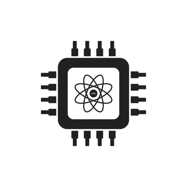 Icono de plantilla de procesador de CPU aislado sobre fondo blanco. Tecnología informática o de Internet . — Archivo Imágenes Vectoriales