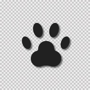 Şeffaf arka planda gerçekçi gölge ile Alimal pençe işareti. Pençe sembolü.