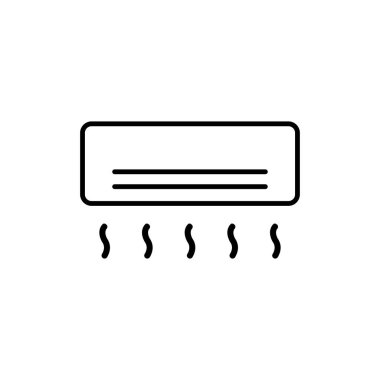 Saç kremi simgesi yalıtılmış. Hava kontrol teknolojisi. Koşul işlem simgesi. Soğuk veya sıcak hava elemanı.