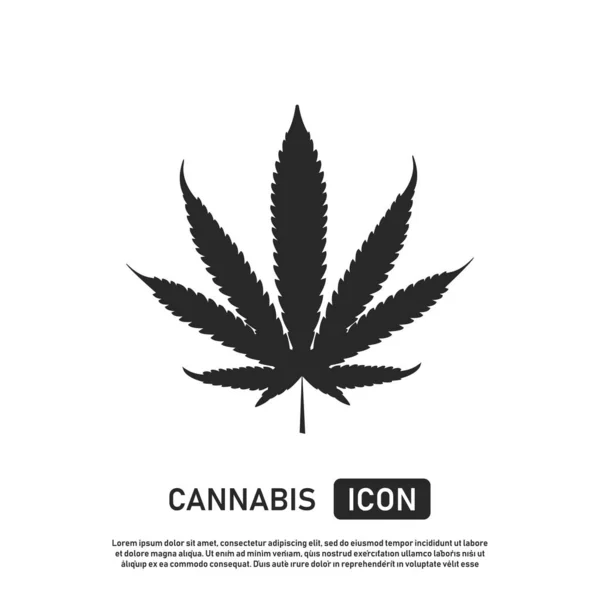 Icono de hoja de cannabis. Plantilla de signo de marihuana. Hierba o droga. Medicina natural. Hoja de planta . — Vector de stock