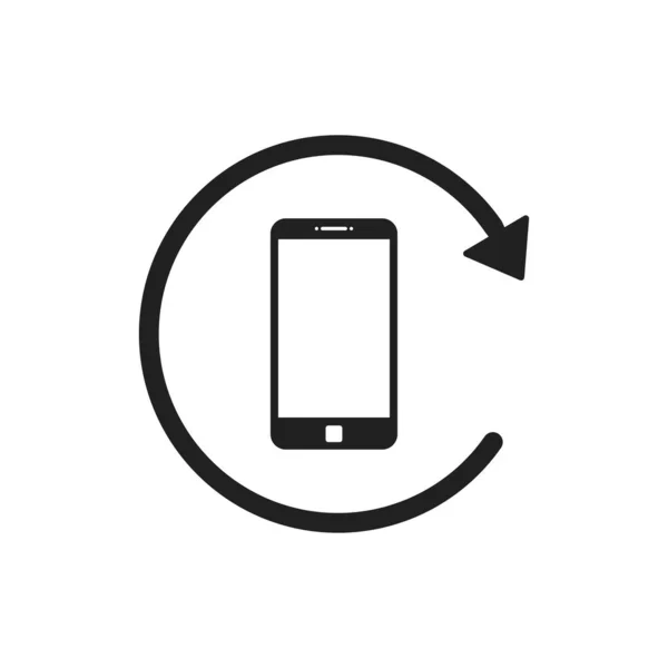 Signe de rotation du smartphone. Symbole de téléphone rotatif. Tournez l'écran isolé du dispositif . — Image vectorielle