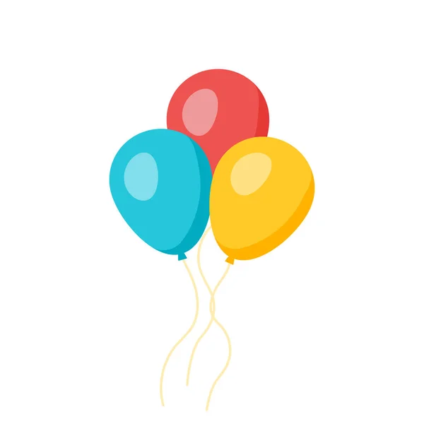 Globos aislados de colores. Balones vectoriales de diseño de moda plana. Celebración de cumpleaños colorido balón . — Vector de stock