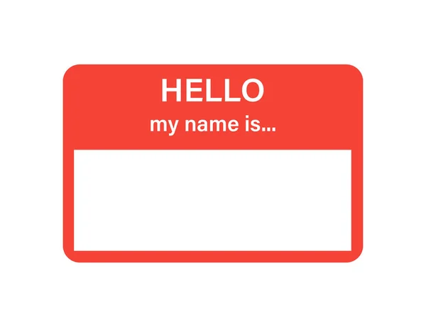 Σήμα ή εγγραφή διάνυσμα απομονωμένο αυτοκόλλητο Γεια σας το όνομά μου είναι σε μοντέρνο επίπεδο στυλ σε λευκό φόντο. — Διανυσματικό Αρχείο