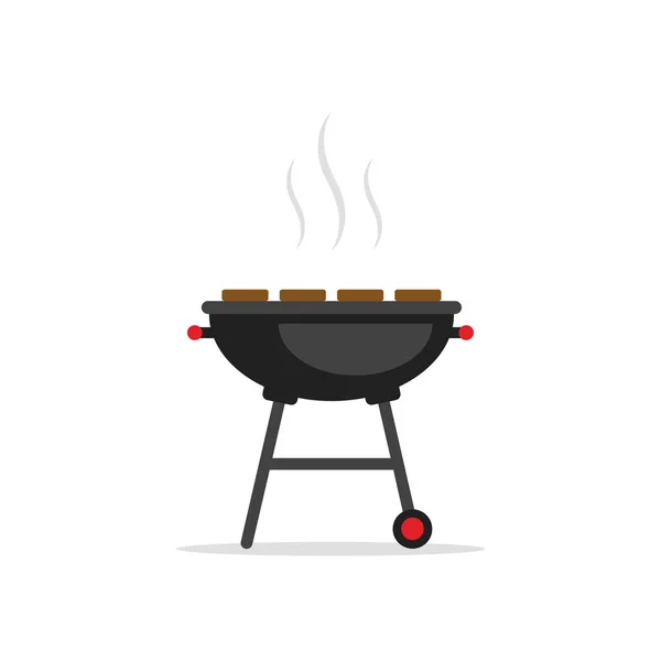 Barbacoa o parrilla vector elemento partido aislado. Parrillada de carne de la naturaleza. Fiesta de barbacoa de vacaciones . — Archivo Imágenes Vectoriales