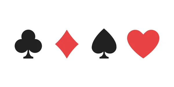 Costume de cartes à jouer. Symboles d'illustration vectorielle isolés sur fond blanc — Image vectorielle