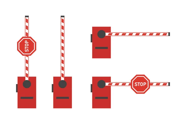 Gedetailleerde illustratie van open en gesloten auto barrières geïsoleerd op witte achtergrond. Eps10 — Stockvector