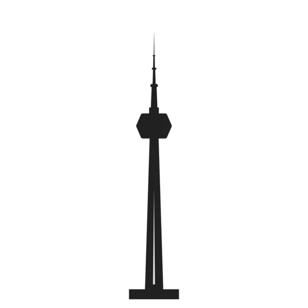 CN tower icon. Silhouette vector illustration. Architecture concept. Tourism map concept. Urban city tower skyline illustration. Abstract vector illustration. — Stock Vector