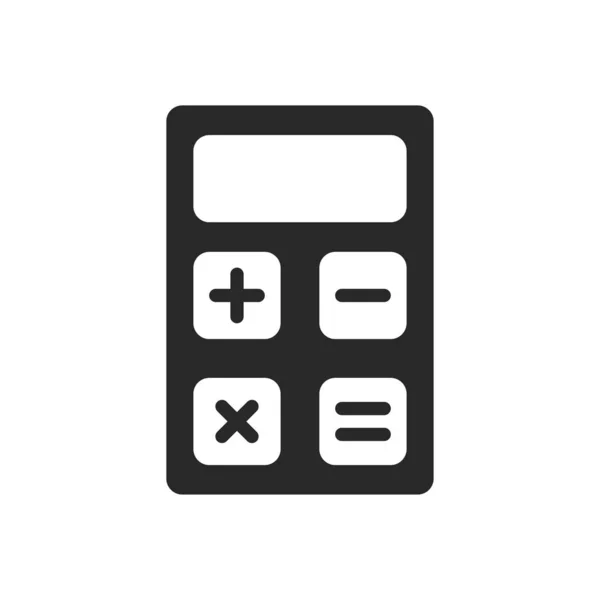 Moderne platte zwarte illustratie op witte achtergrond. Calculator, math icoon. Accounting teken. Geïsoleerd object. — Stockvector