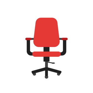 Kırmızı sandalye Modern düz çizim tasarımı. İş hayatı izole edilmiş. Modern düz vektör çizimi. İş görüşmesi konsepti.