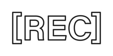 Çerçeveli yalıtılmış vektör kayıt işareti. Şu anda kayıt. rec sembolü.