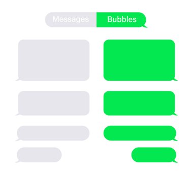 Kabarcıklar mesajları sohbet konuşma vektörü yalıtılmış. Sms veya mms kabarcık metin. İletişim elemanları.