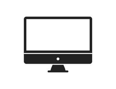 Bilgisayar simgesi izole edilmiş vektör. Modern bilgisayar modeli. Dizüstü bilgisayar bilgisi teknolojisi pc vektör çizimi.